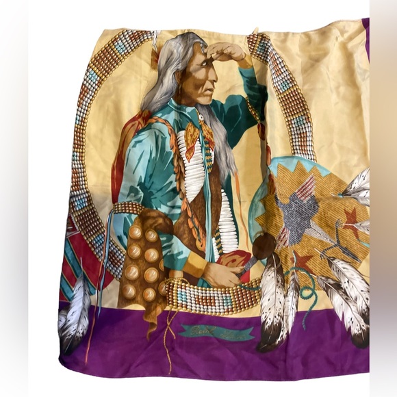 Ralph Lauren Indian Polo Country silk Wrap Skirt Southwestern Tribal Aztec Sz:8 - Picture 2 of 7